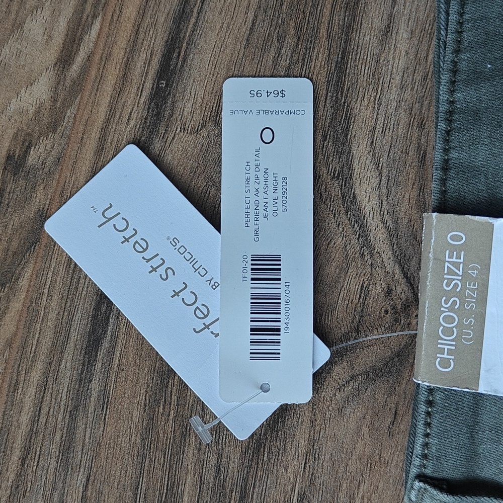 NWT Olive Ankle Zip Jeans - Picture 7 of 7
